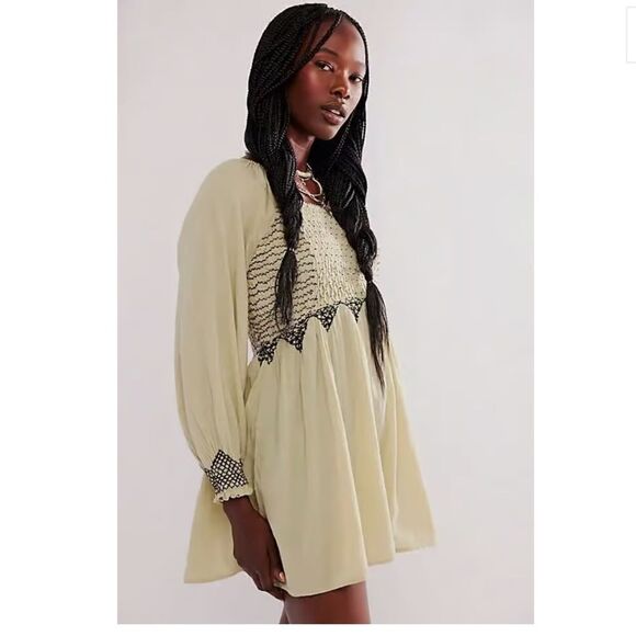 FREE PEOPLE What A Feeling Tunic - Sage Combo - Picture 2 of 9